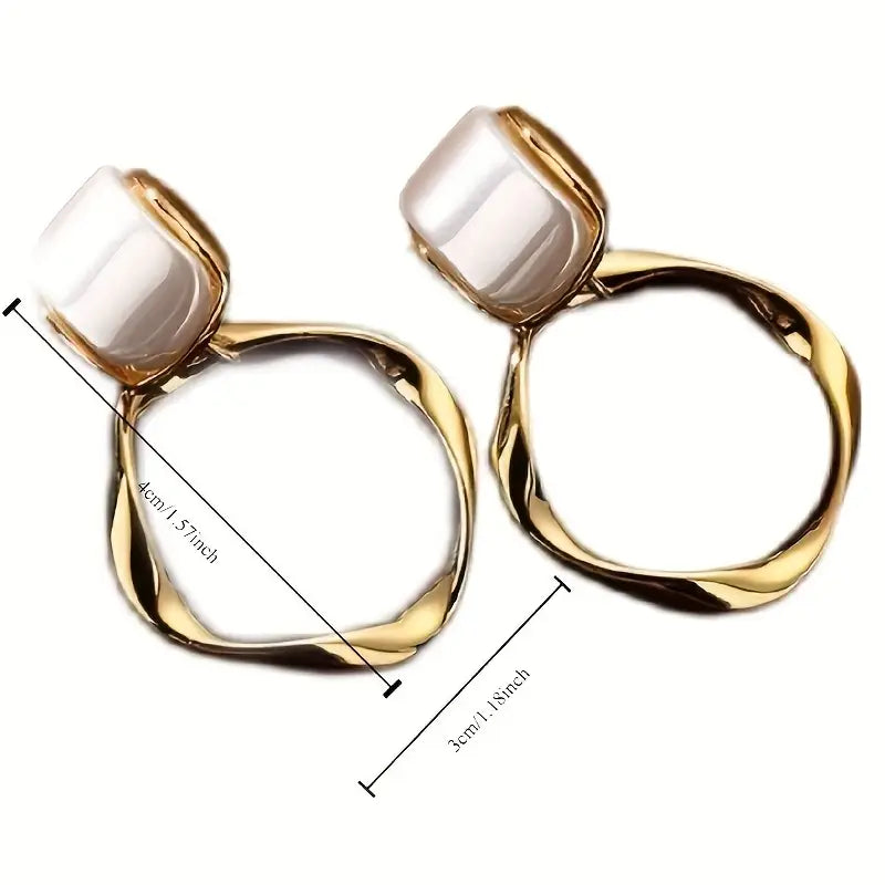 Needle Exaggerated Metal Circle Earrings - High-End Personality Trend Niche All-Match