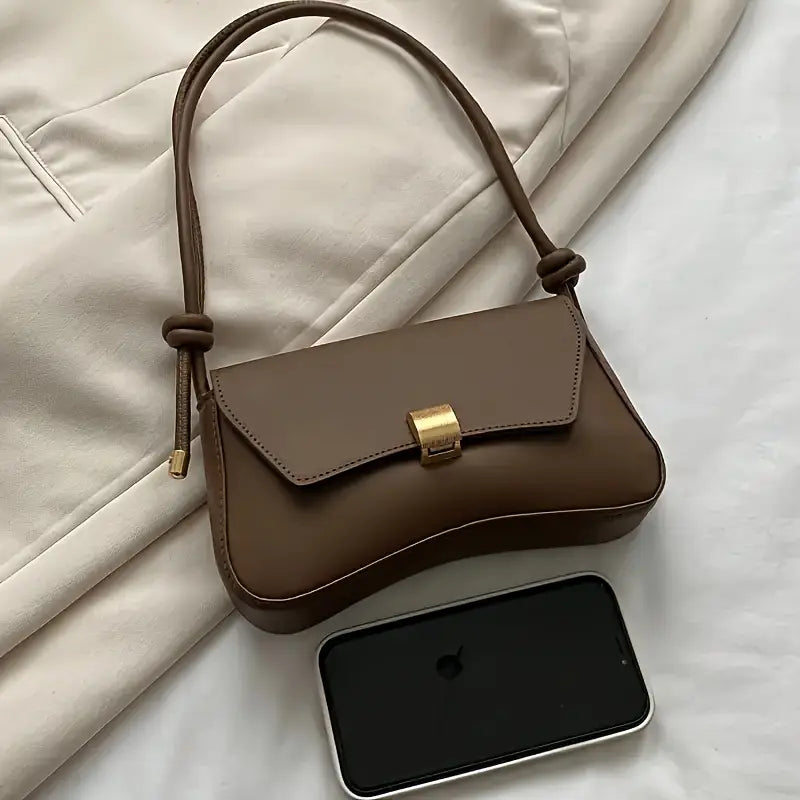 Faux Leather Flap Bag - Versatile Chocolate Brown Crossbody Messenger Bag