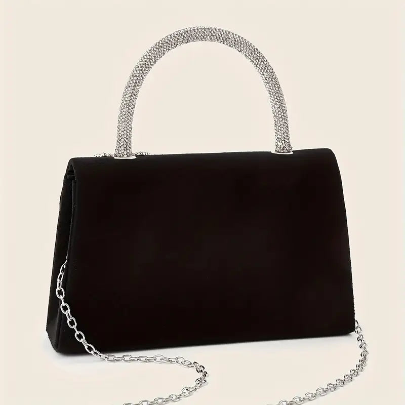 Rhinestone-Embellished Clutch with Detachable Straps