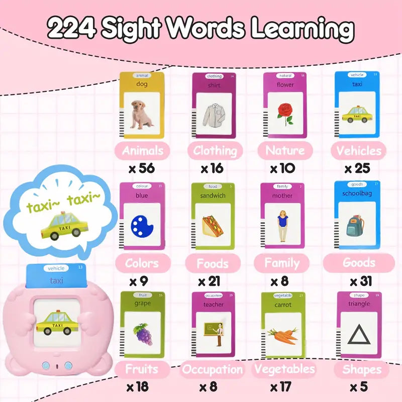 Talking Flash Cards Language Learning Toys with 224 Sight Words