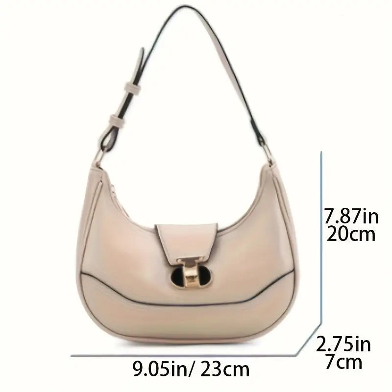 Elegant White Shoulder Tote Bag for Women, Lightweight Solid