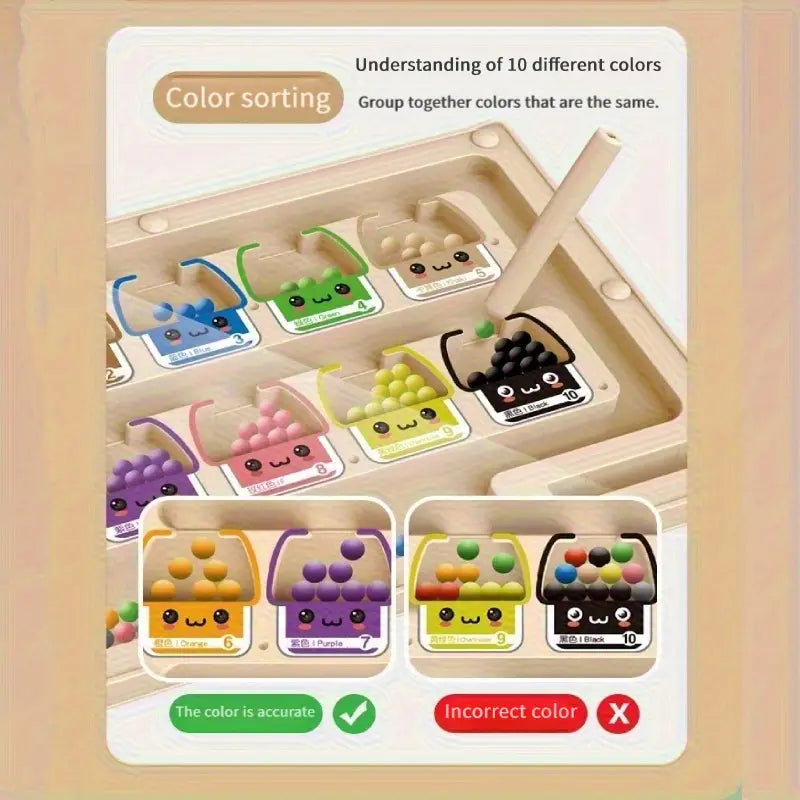 Magnetic Maze Puzzle Toy for Kids - Educational Number & Shape Recognition