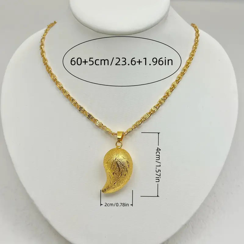 Golden-Tone Teardrop Necklace - Minimalist Dainty Chain Jewelry