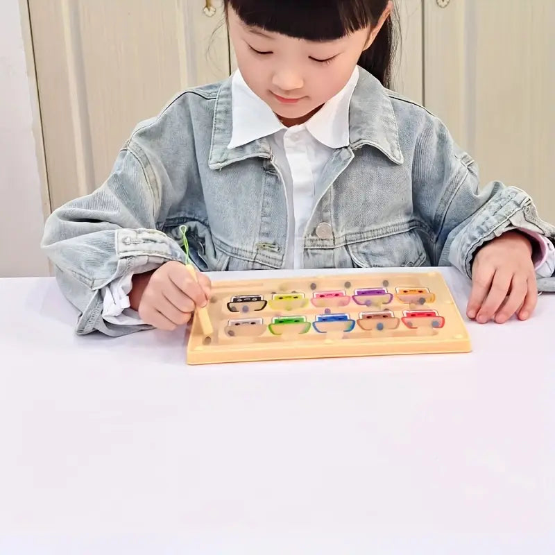 Magnetic Maze Puzzle Toy for Kids - Educational Number & Shape Recognition