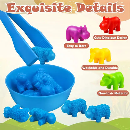 Counting Animal Toys, Matching Game with Sorting Bowl, Learning Activity