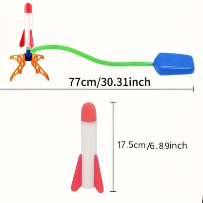 Interactive Outdoor Rocket Launch Toy Set - Manual Stepping Rocket