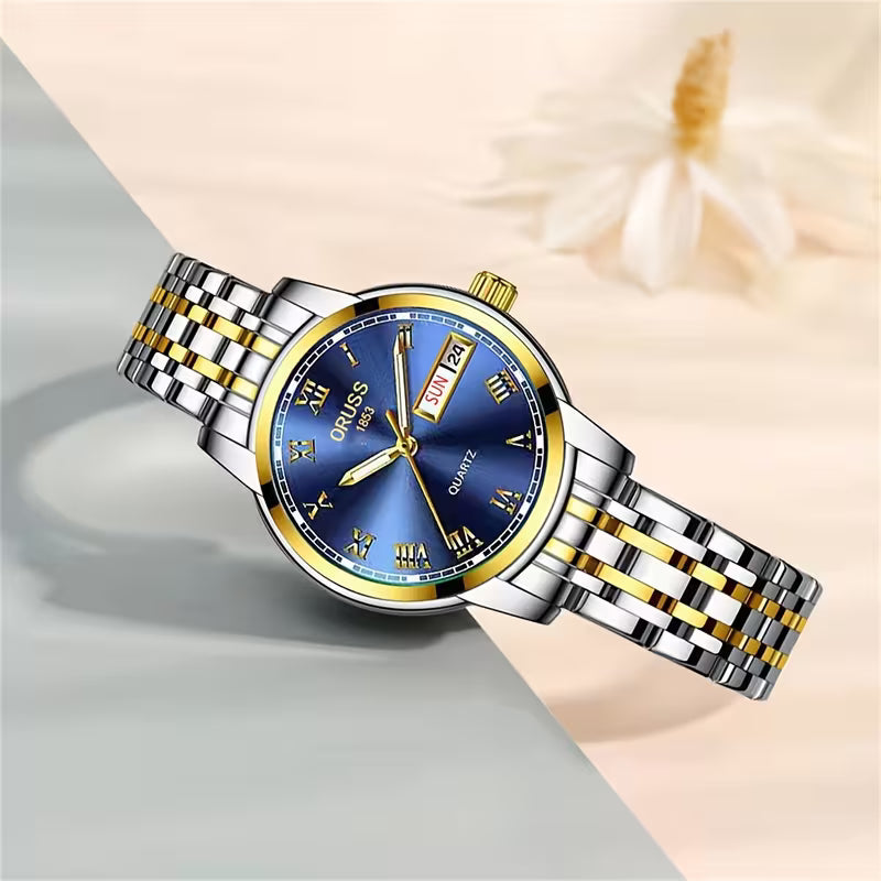 This Women'S Watch Features a Unique And Elegant Design