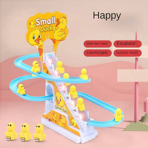 Ducklings Electric Slide Yellow Ducklings Toys with Stair Climbing