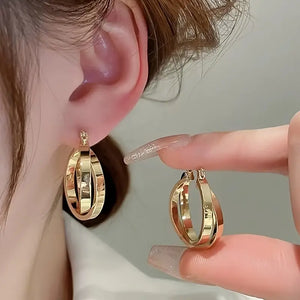 Metal Hoop Earrings Similar to Those Worn by Popular Influencers