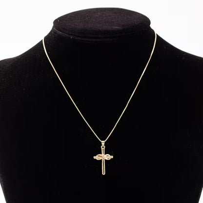 Golden Figure-8 Cross Pendant Necklace