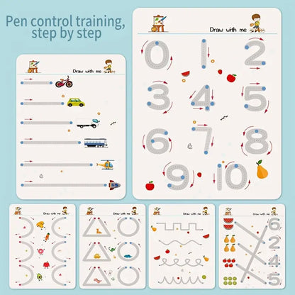 Set of Magic Drawing Workbooks for Pen Control Training