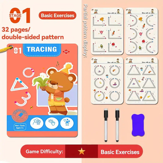 Set of Magic Drawing Workbooks for Pen Control Training