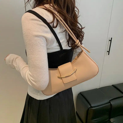 Elegant Shoulder Crossbody Bag with Magnetic Closure - Minimalist Design