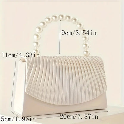 Elegant Apricot 3D Pleated -Embellished Clutch Purse for Women