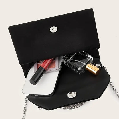 Rhinestone-Embellished Clutch with Detachable Straps