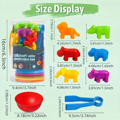Counting Animal Toys, Matching Game with Sorting Bowl