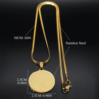 Allah Quran Arabic Letter Necklaces Chain Women Stainless Steel