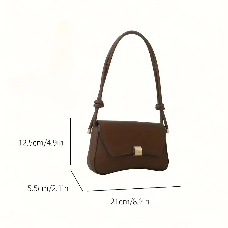 Faux Leather Flap Bag - Versatile Chocolate Brown Crossbody Messenger Bag