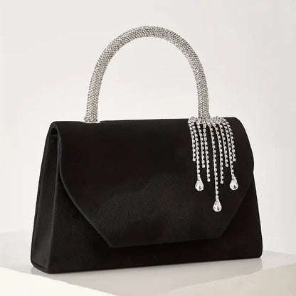 Rhinestone-Embellished Clutch with Detachable Straps