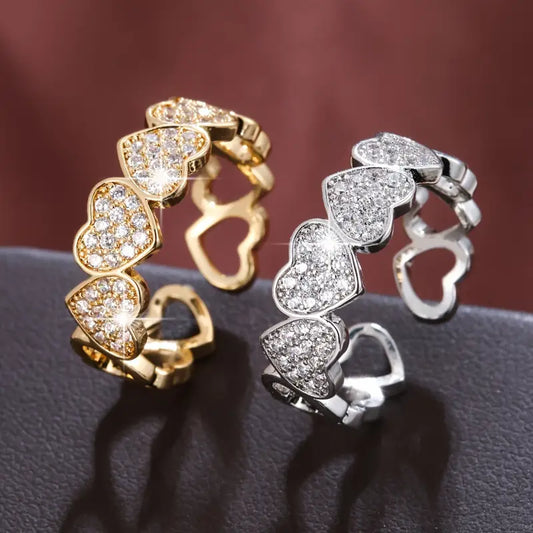 Heart-Shaped Cubic Synthetic Zirconia Ring for Women