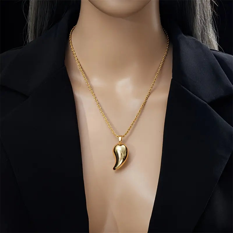 Golden Plated Stainless Steel Vintage Punk Style Pendant Necklace