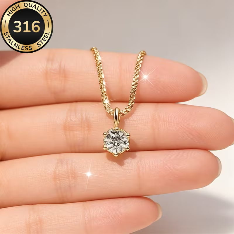 High-quality 316 Stainless Steel Bling Necklace