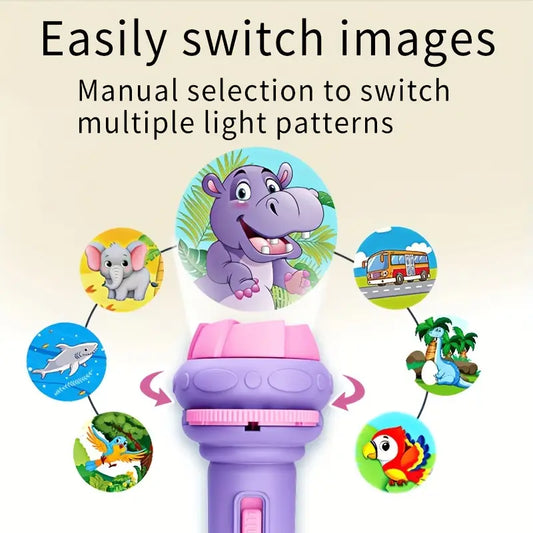 Projection Flashlight Puzzle Toys, Animal Dinosaur Vehicle Space for Fun