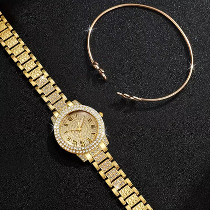 Women's Elegant Quartz Watch Set with Bracelet