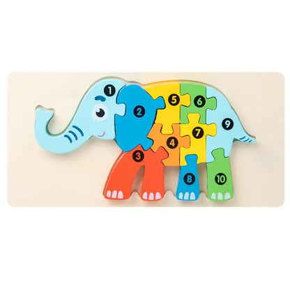 Wooden Puzzle for Kids - Fun Animal and Traffic Themed Interlocking Jigsaw