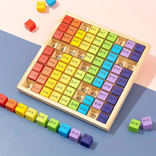 Wooden multiplication table, children's hundred number board multiplication table
