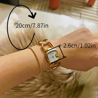Quartz Women'S Watch with Rhinestone Accents and Mother-of-Pearl Dial