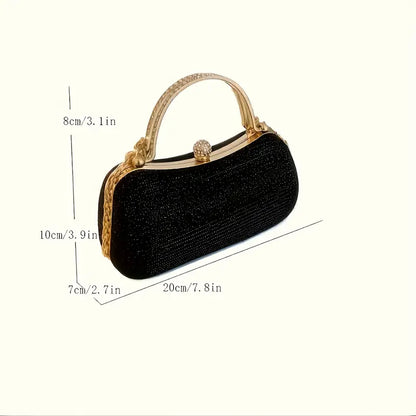 Rhinestone Shoulder Bag for Evening Events a Glossy Chain