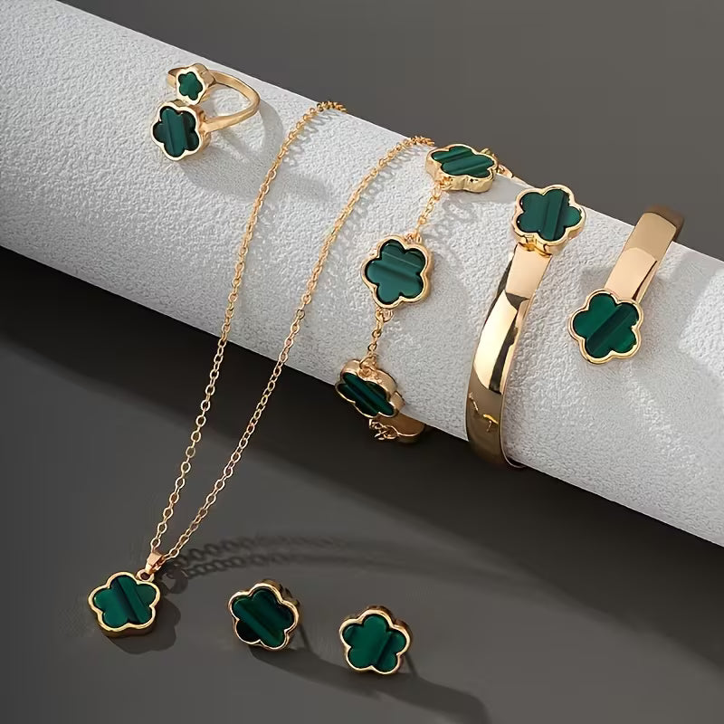 Five Petal Lucky Flower Women'S Jewelry Set