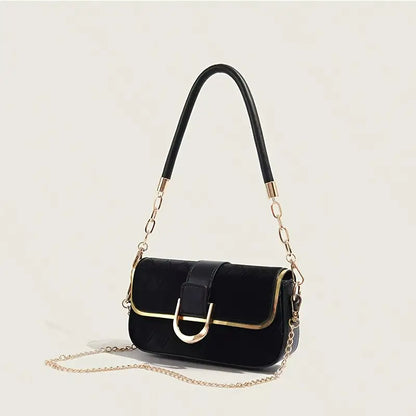 Crossbody Bag with Golden-Tone Chain Strap