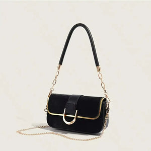 Crossbody Bag with Golden-Tone Chain Strap