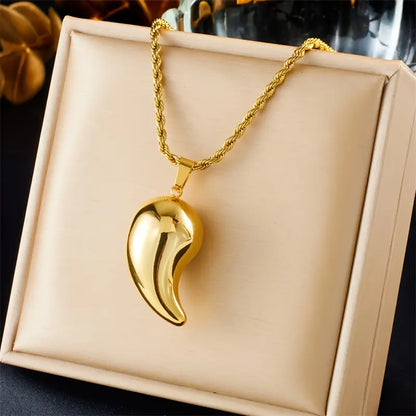 Golden Plated Stainless Steel Vintage Punk Style Pendant Necklace