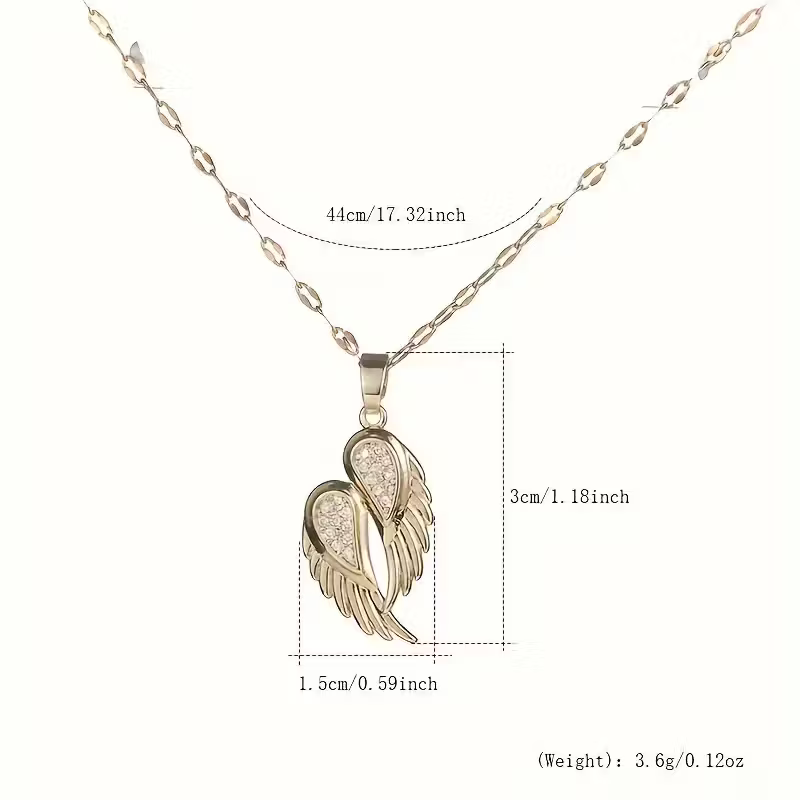 A Pendant Necklace Featuring Angel Wings