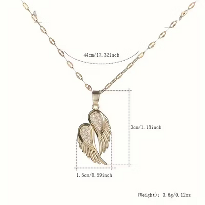 A Pendant Necklace Featuring Angel Wings