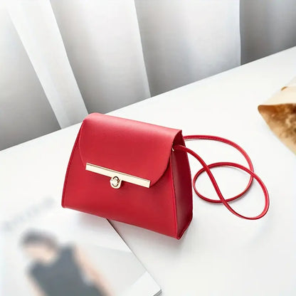 Mini Square Crossbody Bag - Synthetic Leather Tassel Shoulder Purse
