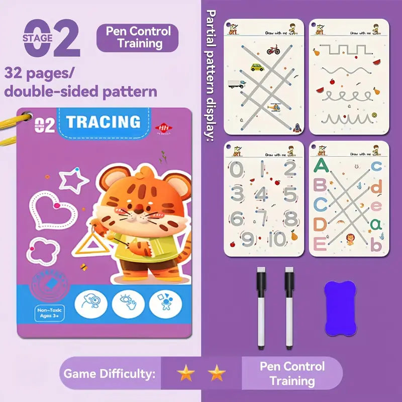 Set of Magic Drawing Workbooks for Pen Control Training