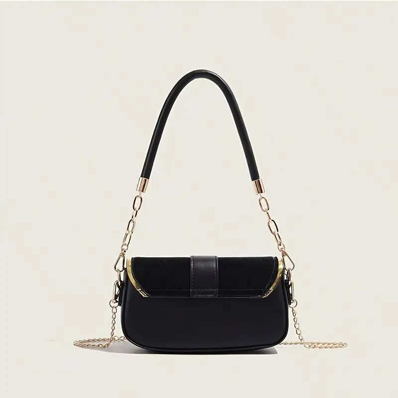 Crossbody Bag with Golden-Tone Chain Strap