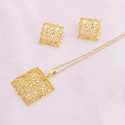 Women's Elegant Golden-Plated Jewelry Set