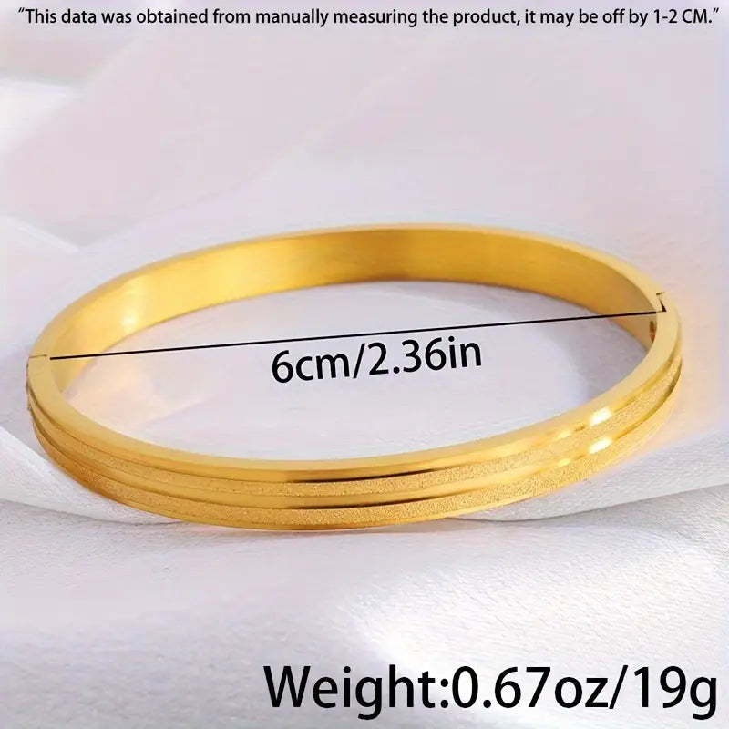 A Pair Of Stainless Steel Matte Bracelets