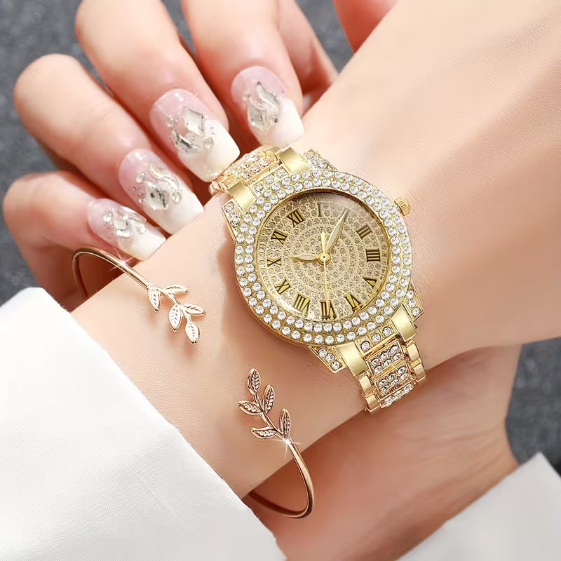 Women's Elegant Quartz Watch Set with Bracelet