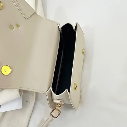 Clamshell Crossbody Bag - Purse with Adjustable Strap & Snap Closure