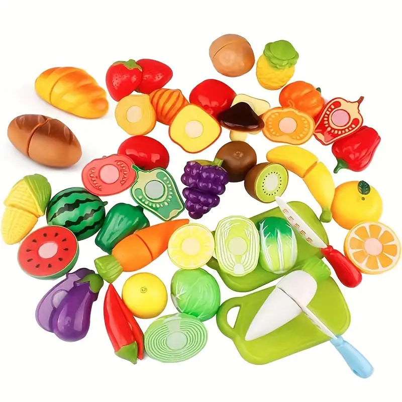 Kitchen Toy Set, Including Fruits, Vegetables and Cooking Utensils