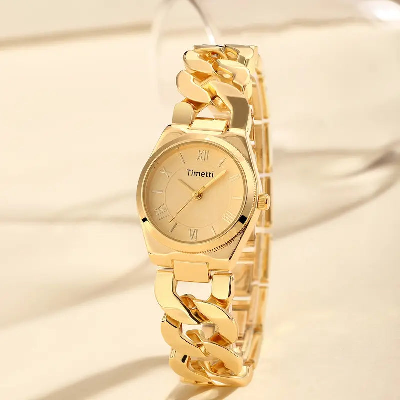 Elegant Luxury Business Quartz Watch, Stainless Steel Strap