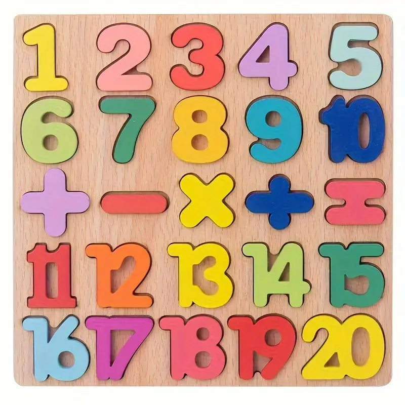 Puzzle Wooden Puzzle Set, Alphabet Puzzle, Number Puzzle, Shape ABC Puzzle
