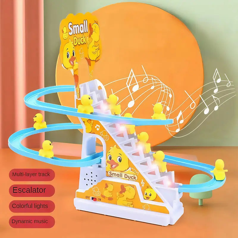 Ducklings Electric Slide Yellow Ducklings Toys with Stair Climbing