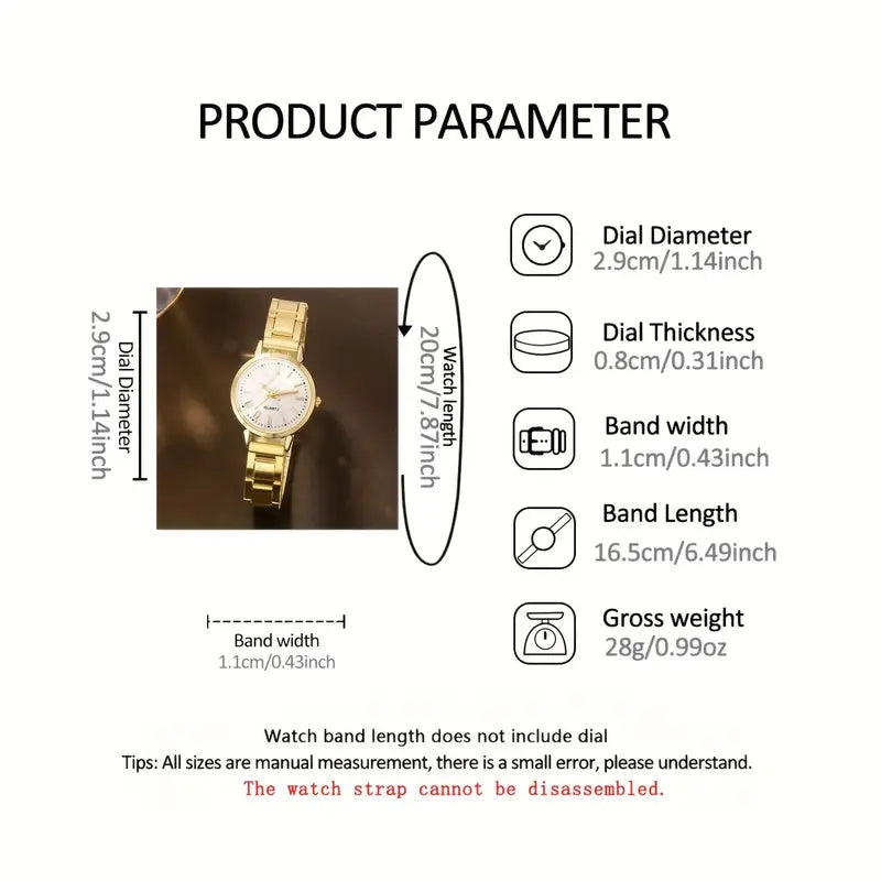 Fashion Senior Trend Exquisite Simple Pattern Quartz Watch Bracelet Set